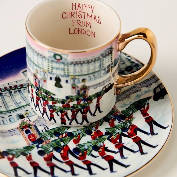 NWT 2024 Anthropologie Christmas Holiday in The City London Mug - Picture 2 of 4